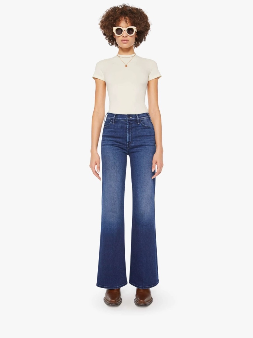 Mother Hustler Roller Sneak Jeans